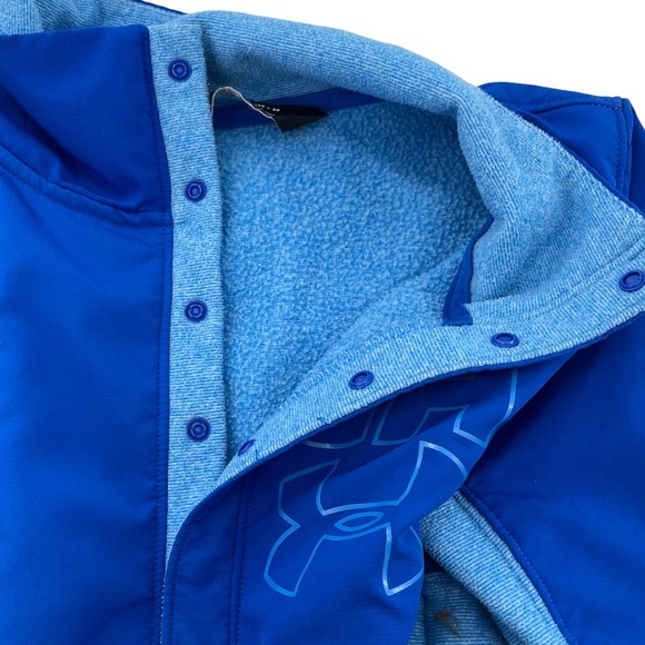 Under Armour Cold Gear Quarter Snap Pullover Blue Size Youth Medium - Picture 9 of 13